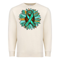 Sandshell Ovarian Liver Cancer Awareness Sunflower Premium Sweatshirt - RanaPortraitStore