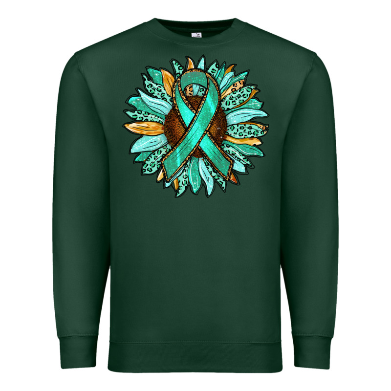 Ovarian Liver Cancer Awareness Sunflower Premium Sweatshirt by RanaPortraitStore | Teevron