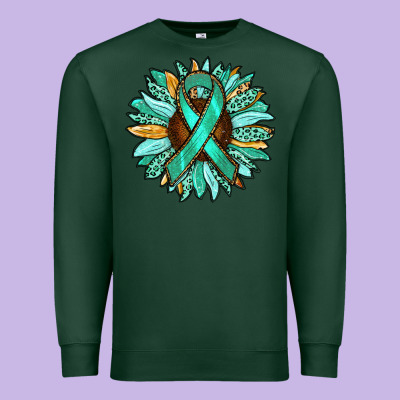 Ovarian Liver Cancer Awareness Sunflower Premium Sweatshirt Designed By Ranaportraitstore