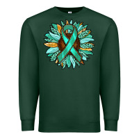 Sports Green Ovarian Liver Cancer Awareness Sunflower Premium Sweatshirt - RanaPortraitStore