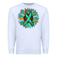 White Ovarian Liver Cancer Awareness Sunflower Premium Sweatshirt - RanaPortraitStore