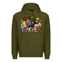 Army Green a teacher Premium Hoodie - NancyCooperArtShop