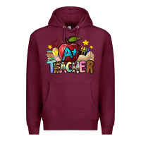 Burgundy a teacher Premium Hoodie - NancyCooperArtShop