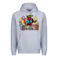 Heather Grey a teacher Premium Hoodie - NancyCooperArtShop