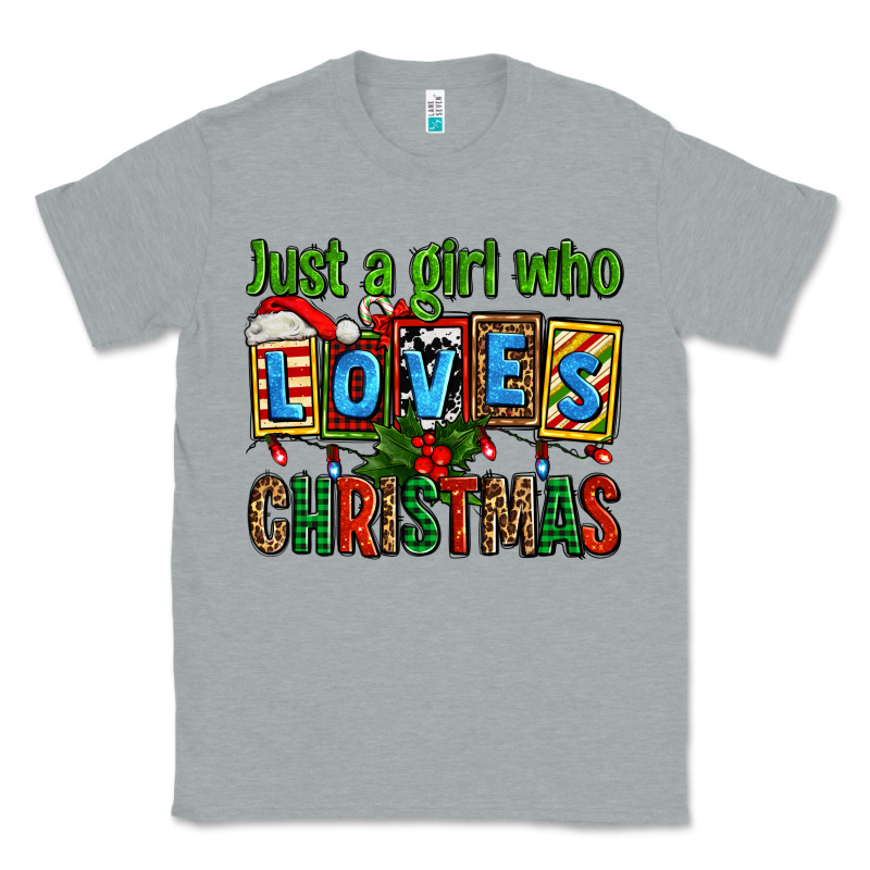 Just A Girl Who Loves Christmas Classic Tee by AdoDesignShop | Teevron