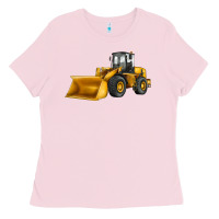 Bubblegum Pink bulldozer Ladies Tee - JahusDesignShop