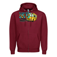 Burgundy transportation squad Zipper Hoodie - NancyCooperArtShop