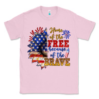 Bubblegum Pink home of the free because of the brave Classic Tee - NancyCooperArtShop