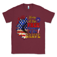 Burgundy home of the free because of the brave Classic Tee - NancyCooperArtShop