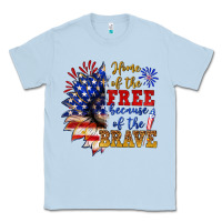 Dusty Blue home of the free because of the brave Classic Tee - NancyCooperArtShop