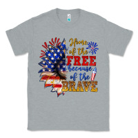 Heather Grey home of the free because of the brave Classic Tee - NancyCooperArtShop