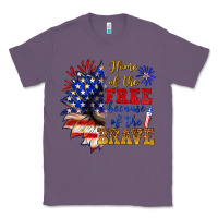 Lavender home of the free because of the brave Classic Tee - NancyCooperArtShop
