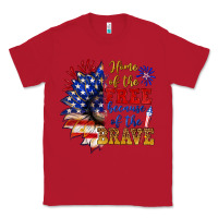 Red home of the free because of the brave Classic Tee - NancyCooperArtShop