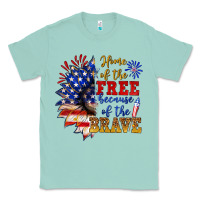 Seafoam home of the free because of the brave Classic Tee - NancyCooperArtShop