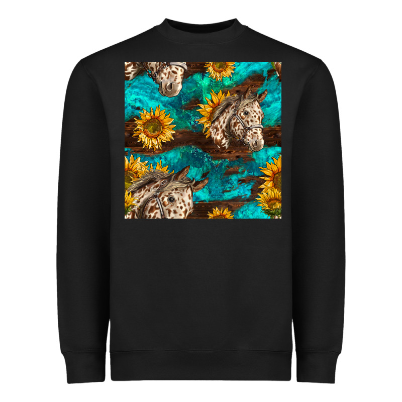 Appaloosa Horses And Sunflowers Seamless Pattern Heavyweight Sweatshirt by BundleAndBundleShop | Teevron