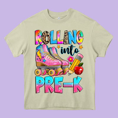Rolling Into Pre K Grade Heavy Core Tee Designed By Texasbilliewilder