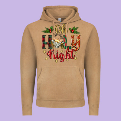 Oh Holy Night Vintage Hoodie Designed By Bundleandbundleshop