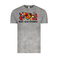 Cloud Rock peace love firefighter Vintage Tee - AdoDesignShop