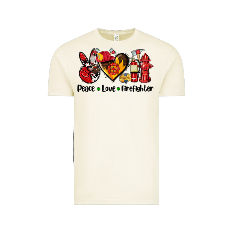 Peace Love Firefighter Vintage Tee by AdoDesignShop | Teevron