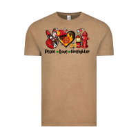 Vintage Coffee peace love firefighter Vintage Tee - AdoDesignShop