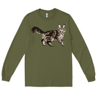 Army Green Maine Coon Cat Long Sleeve Tee - LillyAllenDesigns