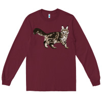 Burgundy Maine Coon Cat Long Sleeve Tee - LillyAllenDesigns