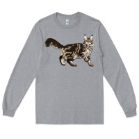 Heather Grey Maine Coon Cat Long Sleeve Tee - LillyAllenDesigns