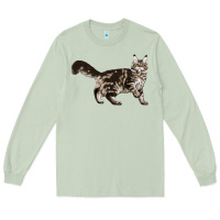 Matcha Maine Coon Cat Long Sleeve Tee - LillyAllenDesigns