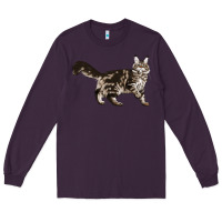 Plum Maine Coon Cat Long Sleeve Tee - LillyAllenDesigns