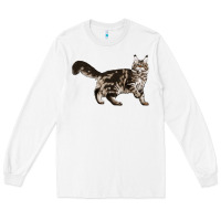 White Maine Coon Cat Long Sleeve Tee - LillyAllenDesigns