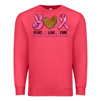 Peace Love Cure Breast Cancer Premium Sweatshirt | Teevron