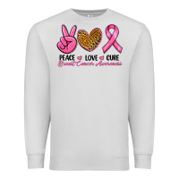 Dove Grey Peace Love Cure Breast Cancer Premium Sweatshirt - RanaPortraitStore