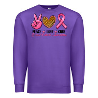 Purple Peace Love Cure Breast Cancer Premium Sweatshirt - RanaPortraitStore