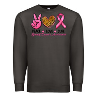 Smoke Peace Love Cure Breast Cancer Premium Sweatshirt - RanaPortraitStore
