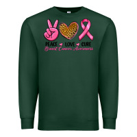Sports Green Peace Love Cure Breast Cancer Premium Sweatshirt - RanaPortraitStore