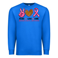 True Royal Peace Love Cure Breast Cancer Premium Sweatshirt - RanaPortraitStore