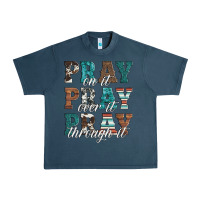 Midnight Navy pray on it pray over it pray through it Urban Heavy Tee - Artiststas