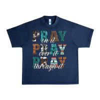 Navy pray on it pray over it pray through it Urban Heavy Tee - Artiststas