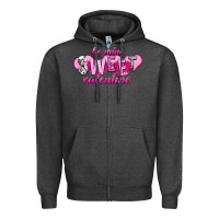 Charcoal Heather be mine sweet valentine Zipper Hoodie - NancyCooperArtShop