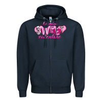 Navy be mine sweet valentine Zipper Hoodie - NancyCooperArtShop