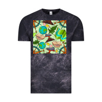 Cloud Black geography class seamless pattern Vintage Tee - BundleAndBundleShop