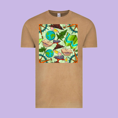 Geography Class Seamless Pattern Vintage Tee Designed By Bundleandbundleshop