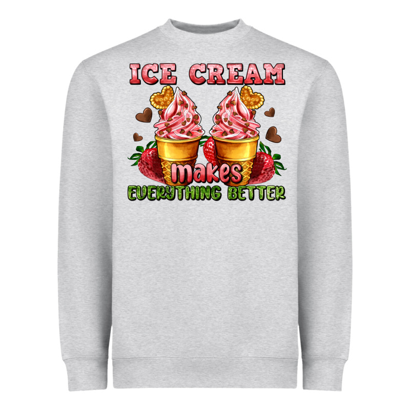 Ice Cream Makes Everything Better Heavyweight Sweatshirt by AdoDesignShop | Teevron