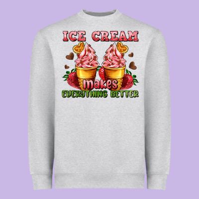 Ice Cream Makes Everything Better Heavyweight Sweatshirt Designed By Adodesignshop