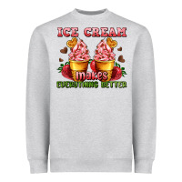 Heather Grey ice cream makes everything better Heavyweight Sweatshirt - AdoDesignShop