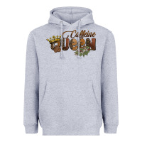 Heather Grey caffeine queen Heavyweight Hoodie - BarkalooDesign