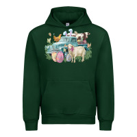 Forest Green Easter truck farm animals Easter Day Urban Hoodie - HowdyJamesFarm