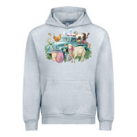 Heather Grey Easter truck farm animals Easter Day Urban Hoodie - HowdyJamesFarm
