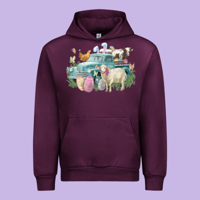 Easter Truck Farm Animals Easter Day Urban Hoodie Designed By Howdyjamesfarm