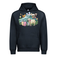 Navy Easter truck farm animals Easter Day Urban Hoodie - HowdyJamesFarm